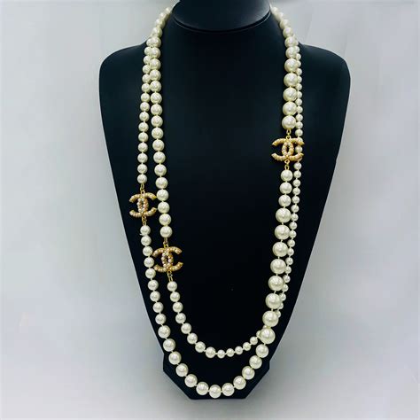 chanel chunky necklace|authentic chanel pearl necklace.